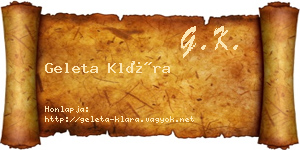 Geleta Klára névjegykártya