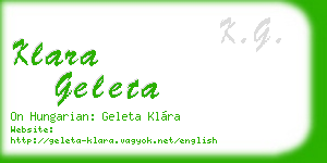 klara geleta business card