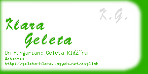 klara geleta business card